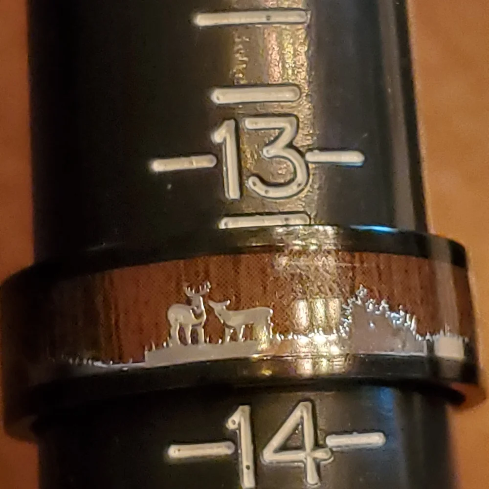 Rustic Acrylic Brown w/ Silver Deer Ring